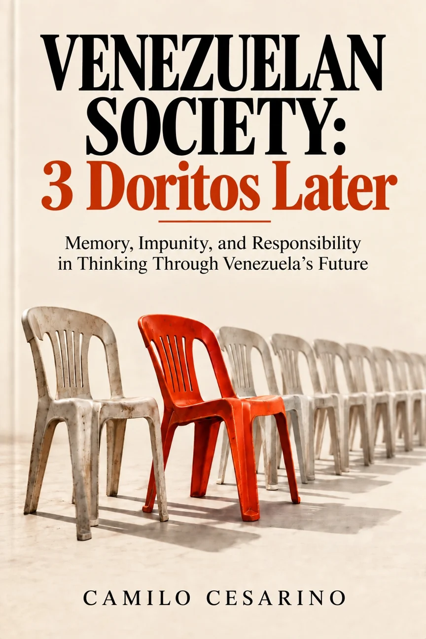Cover of Venezuelan Society: 3 Doritos Later by Camilo Cesarino.